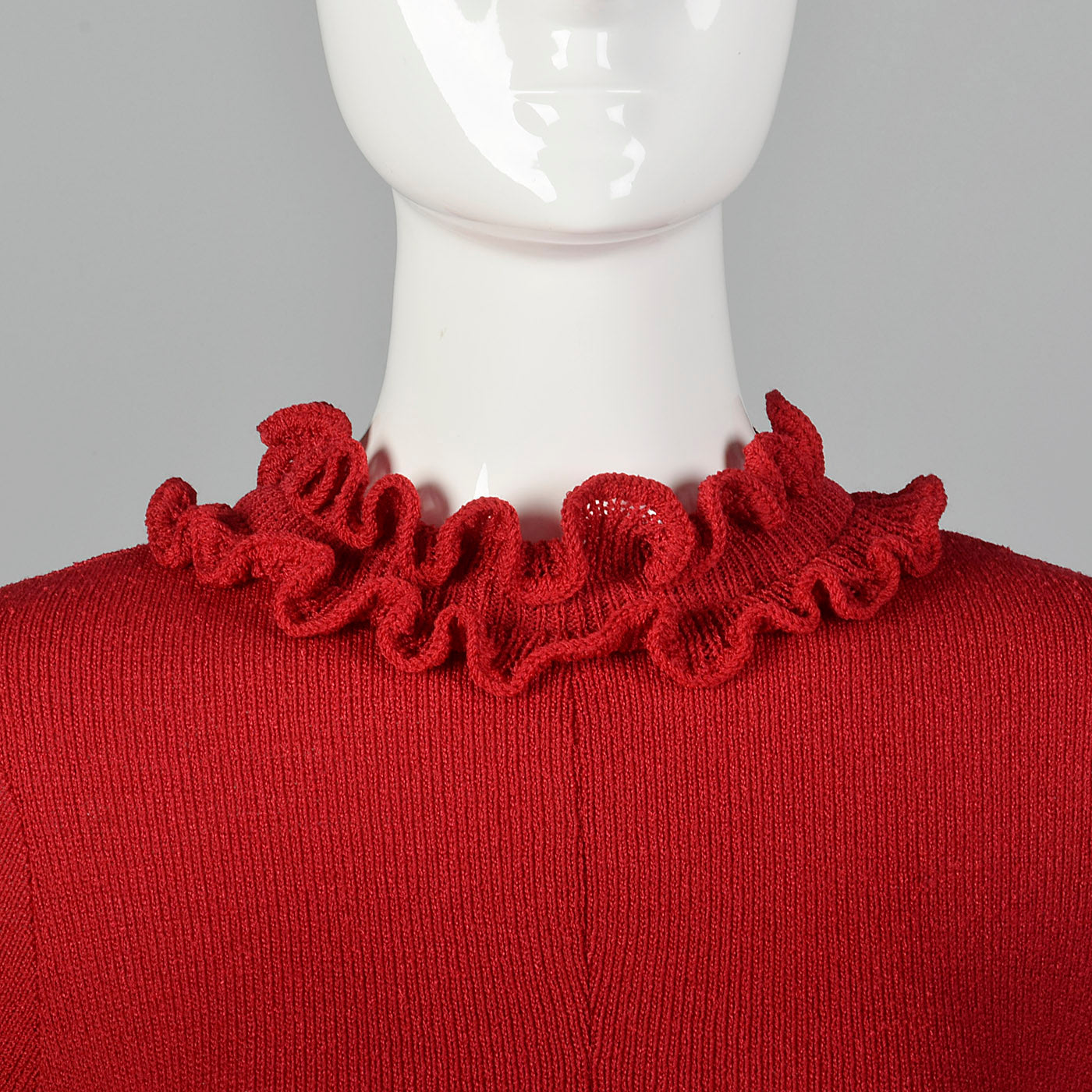 1970s Red Knit Sweater Dress