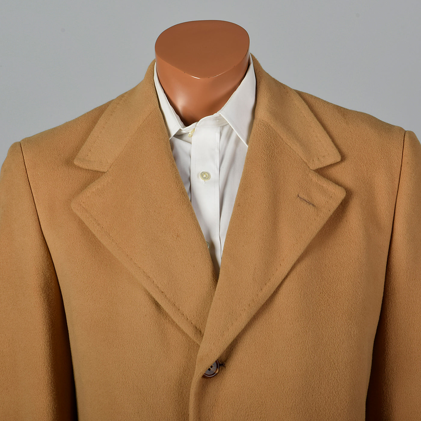 1970s Mens Dhalishan Cashmere Tan Coat