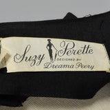 1960s Suzy Perette Black Dress with Keyhole Back