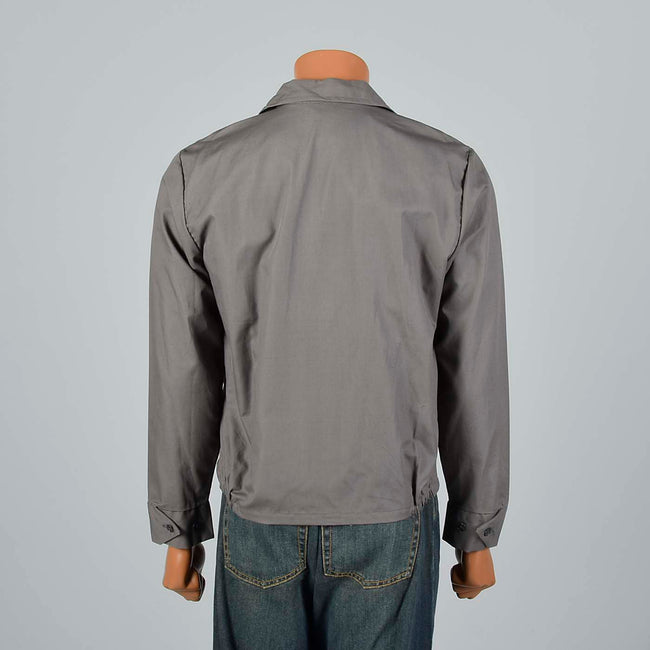 Medium 1950s Deadstock Gray Lightweight Jacket with Adjustable Cuffs