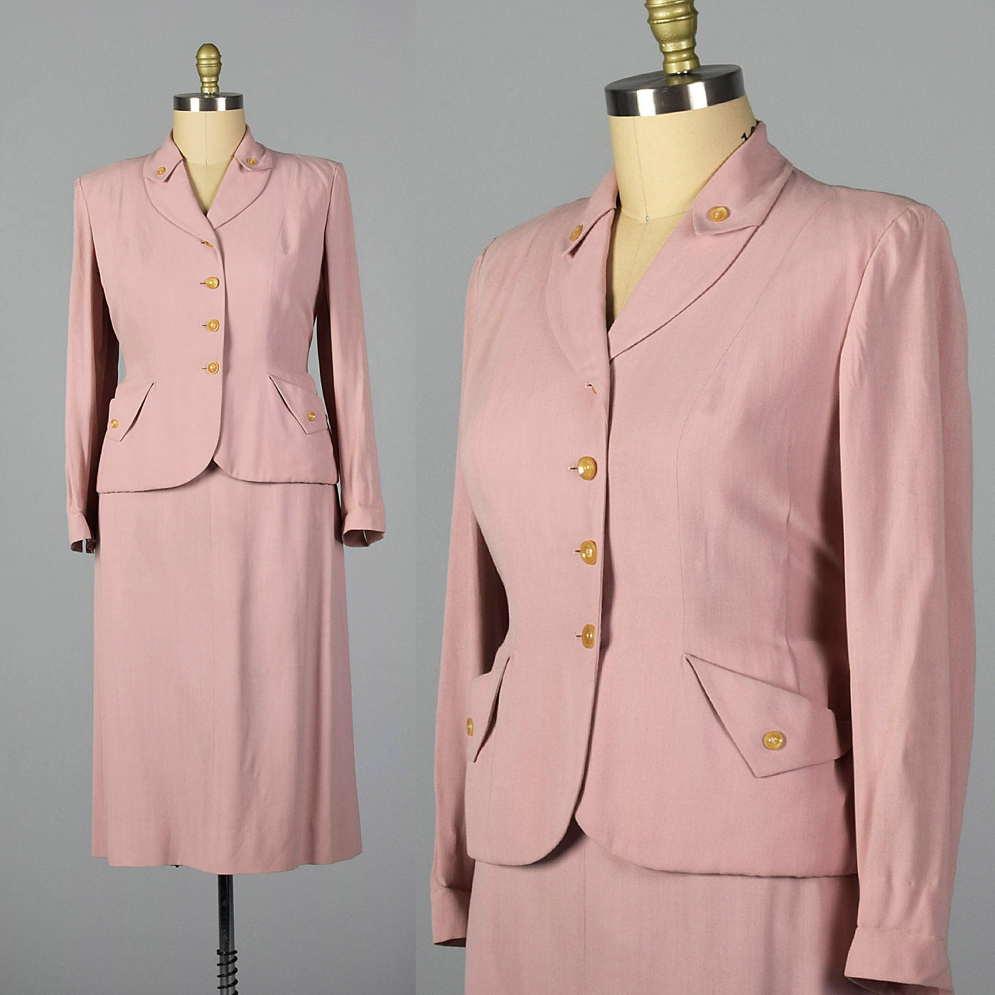 1950s Pink Skirt Suit
