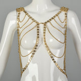 OSFM 1970s Trifari Chain Vest Gold Tone Sexy Fetish Jewelry