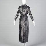 1970s Silver Sequin Dress