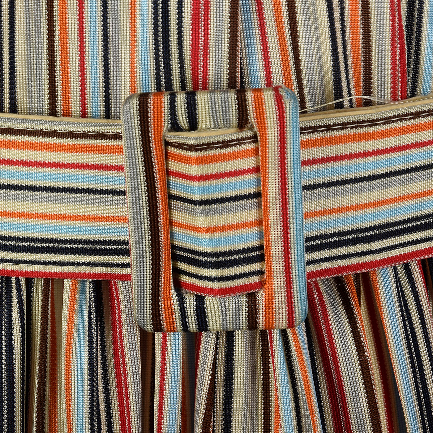 1940s Silky Knit Stripe Dress with Monogram Buttons