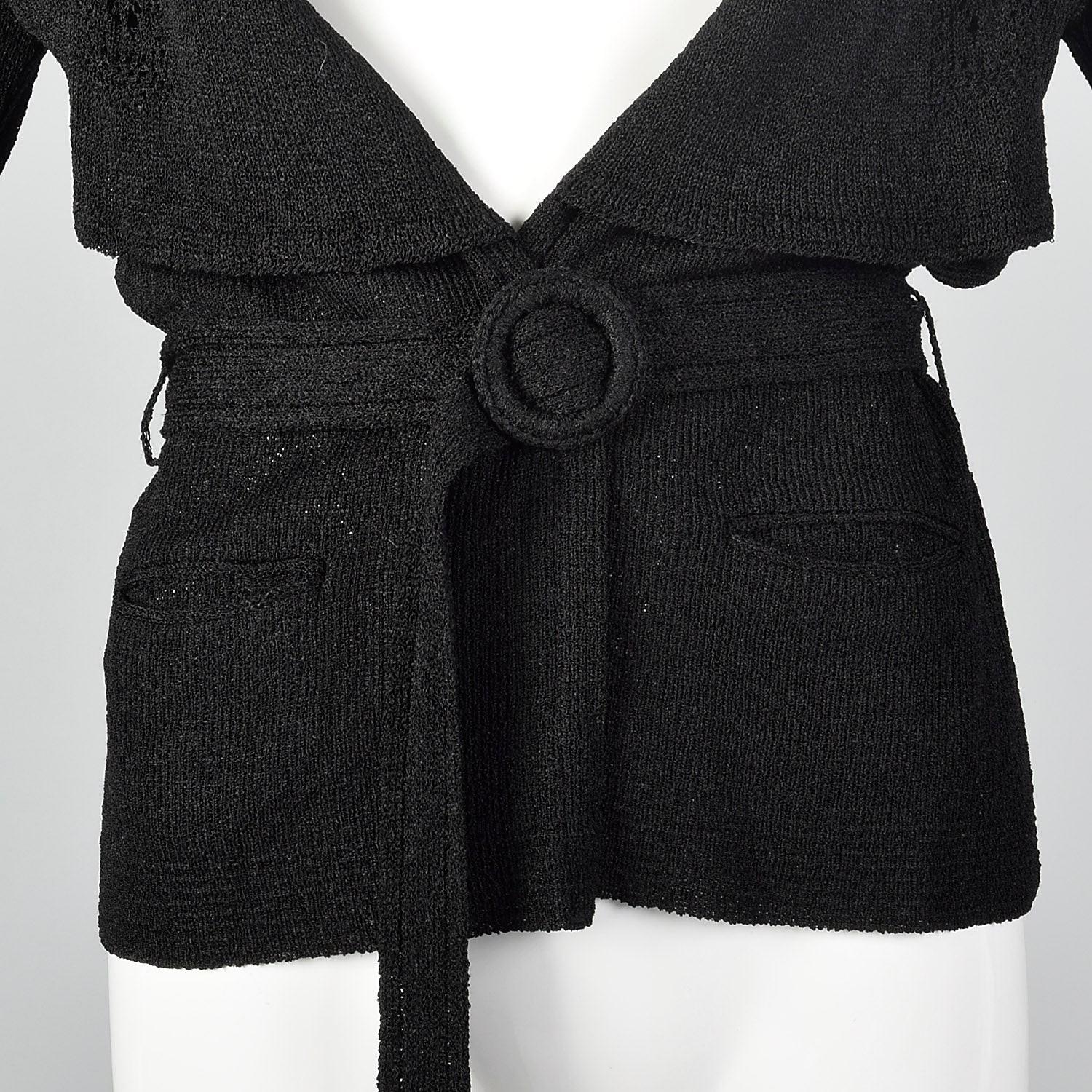 Small 1920s Knit Belted Cardigan