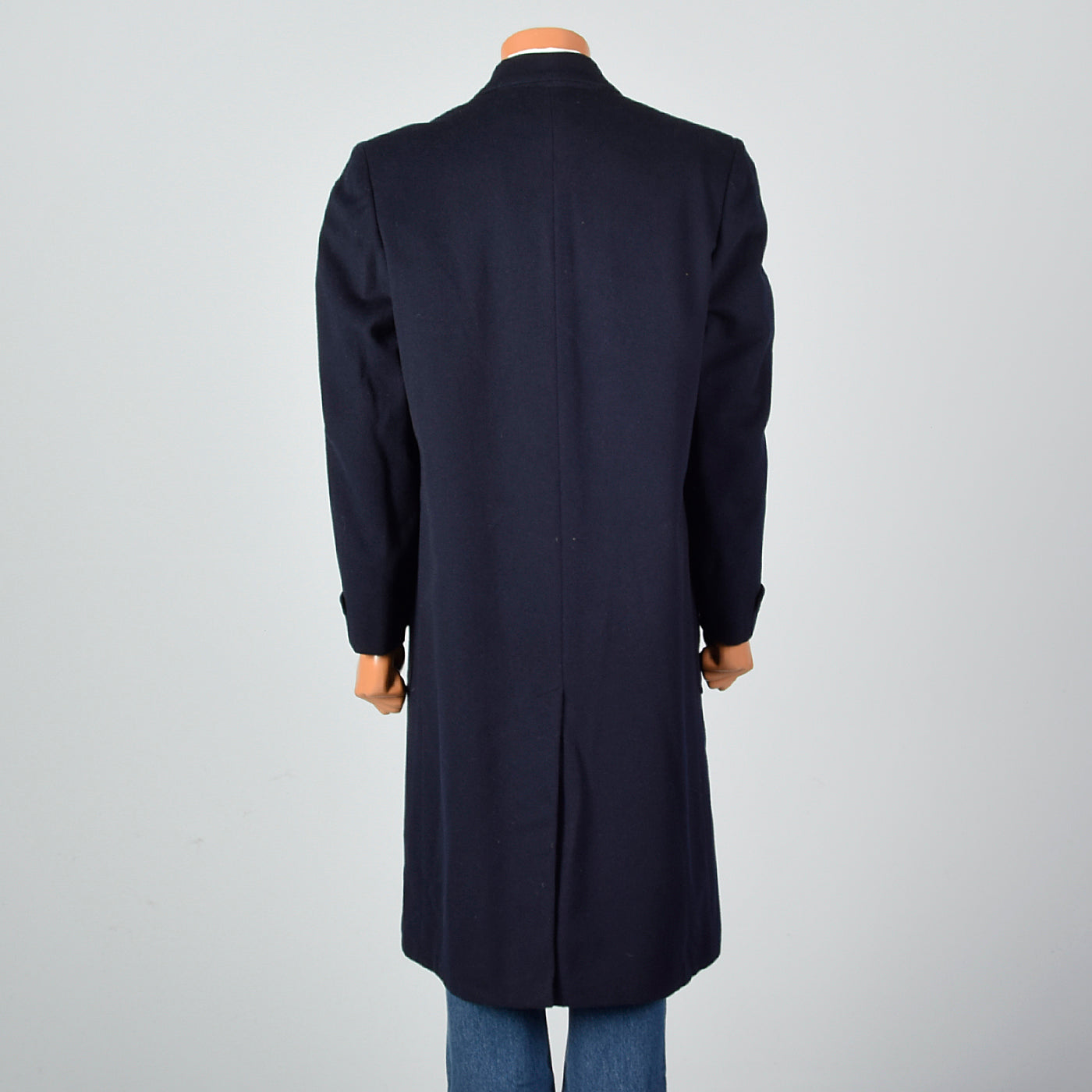 1950s Mens Wool and Cashmere Blend Navy Coat