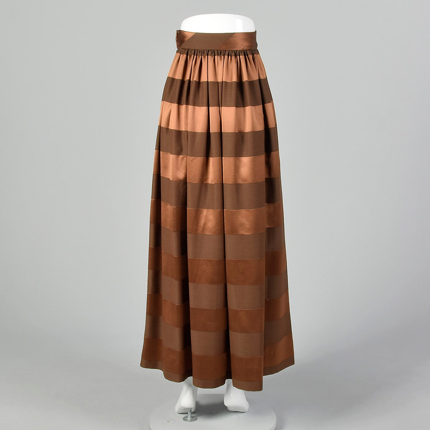 XS Brown Striped Maxi Skirt