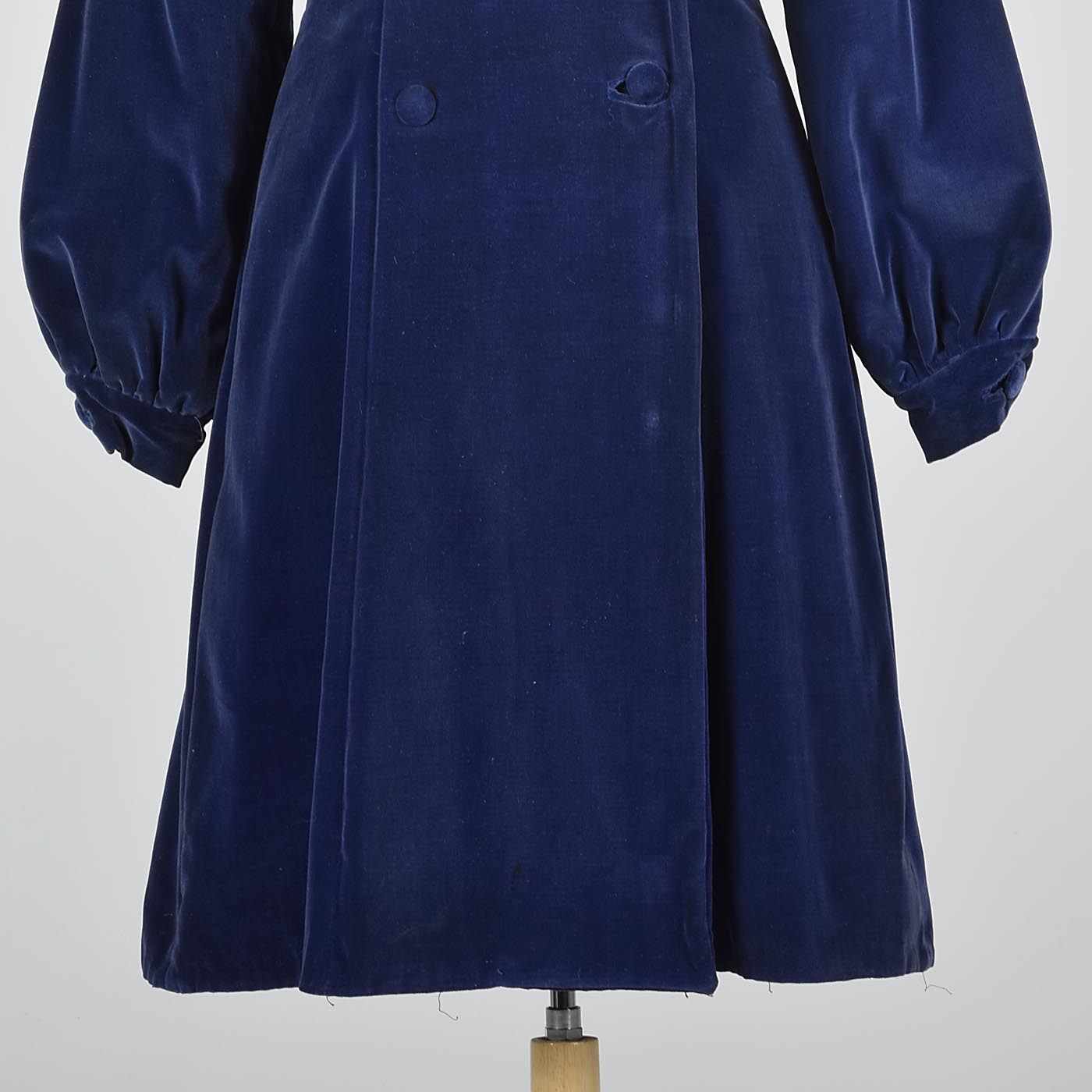 1940s Blue Velvet Princess Coat