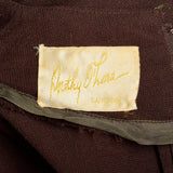 Medium 1940s Dorothy O'Hara Brown Wool Dress