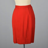 1950s Schiaparelli Skirt Suit in Bright Red Gabardine