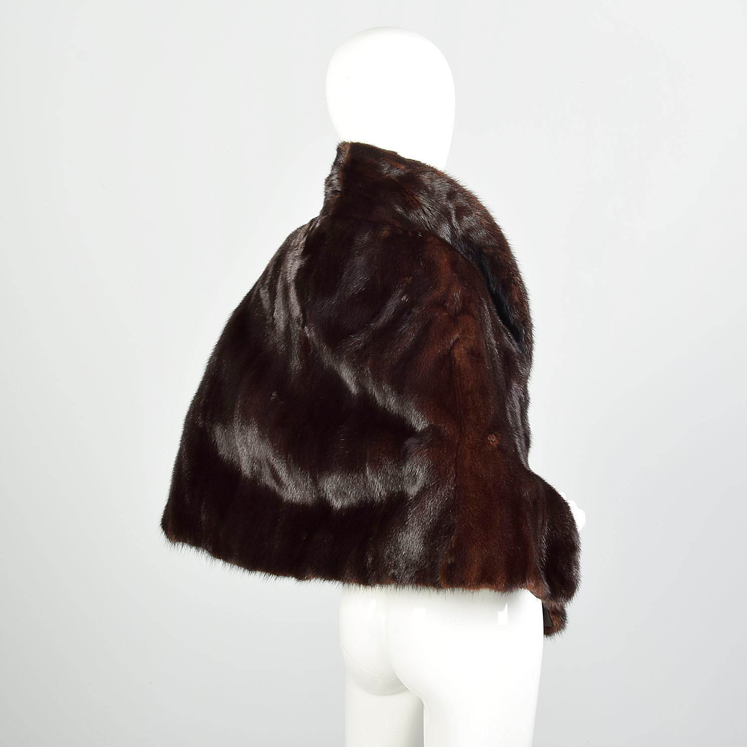 OSFM 1980s Mink Stole Natural Dark Ranch Real Fur Cape Glossy Supple Luxurious Wrap