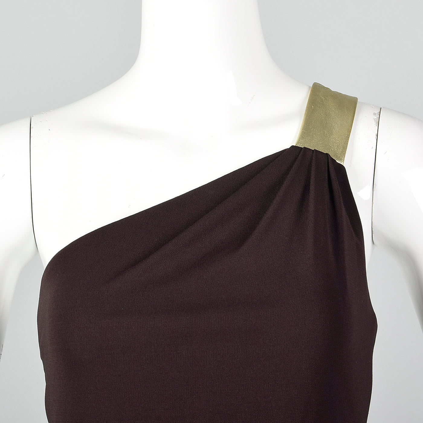 2000s Halston Designer Brown Evening Gown