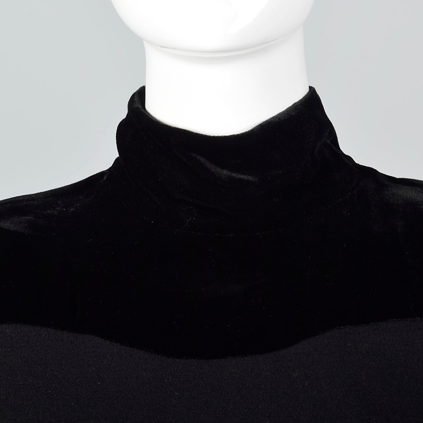 Lanvin Tight Black Pencil Dress with Velvet Shoulders