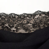 1940s Black Peplum Dress with Lace Collar and Cuffs