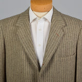 1950s Tan Tweed Stripe Jacket with Convertible Pockets