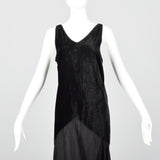 XS 1930s Drop Waist Velvet and Silk Evening Dress