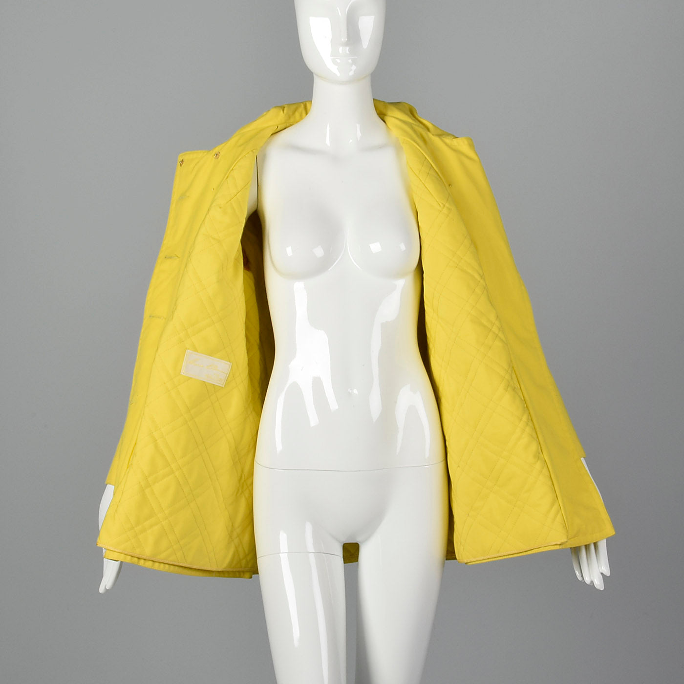 1960s Anne Klein Mod Yellow Trench Coat