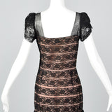 1940s Black Lace Mermaid Dress