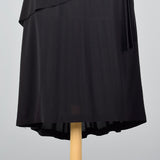 1950s Black Rayon Dress with Velvet Trim