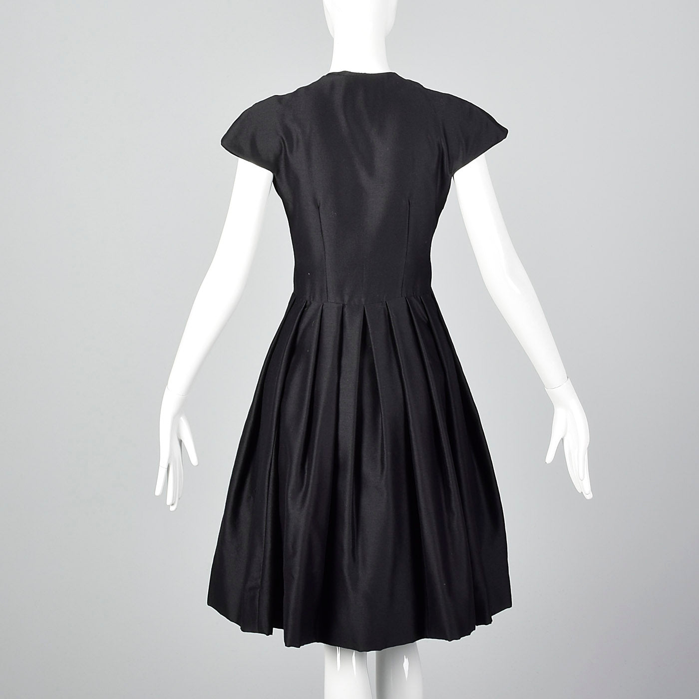 1960s Suzy Perette Black Dress with Pleated Skirt