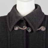 Large Emanuel Ungaro Paralléle 1980s Gray Wool Coat