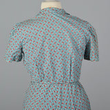 XXL 1950s Novelty Print Cotton Day Dress