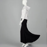 1990s Saks Fifth Ave White Lace Top with Black Mermaid Skirt
