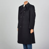 1980s Black Wool Heavy Overcoat
