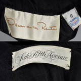 1980s Oscar de la Renta Black Velvet Dress with Rainbow Rhinestones