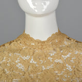 1950s Cream Lace Top with Side Zip