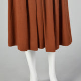 Small Courrèges 1960s Rust Brown Wool Skirt