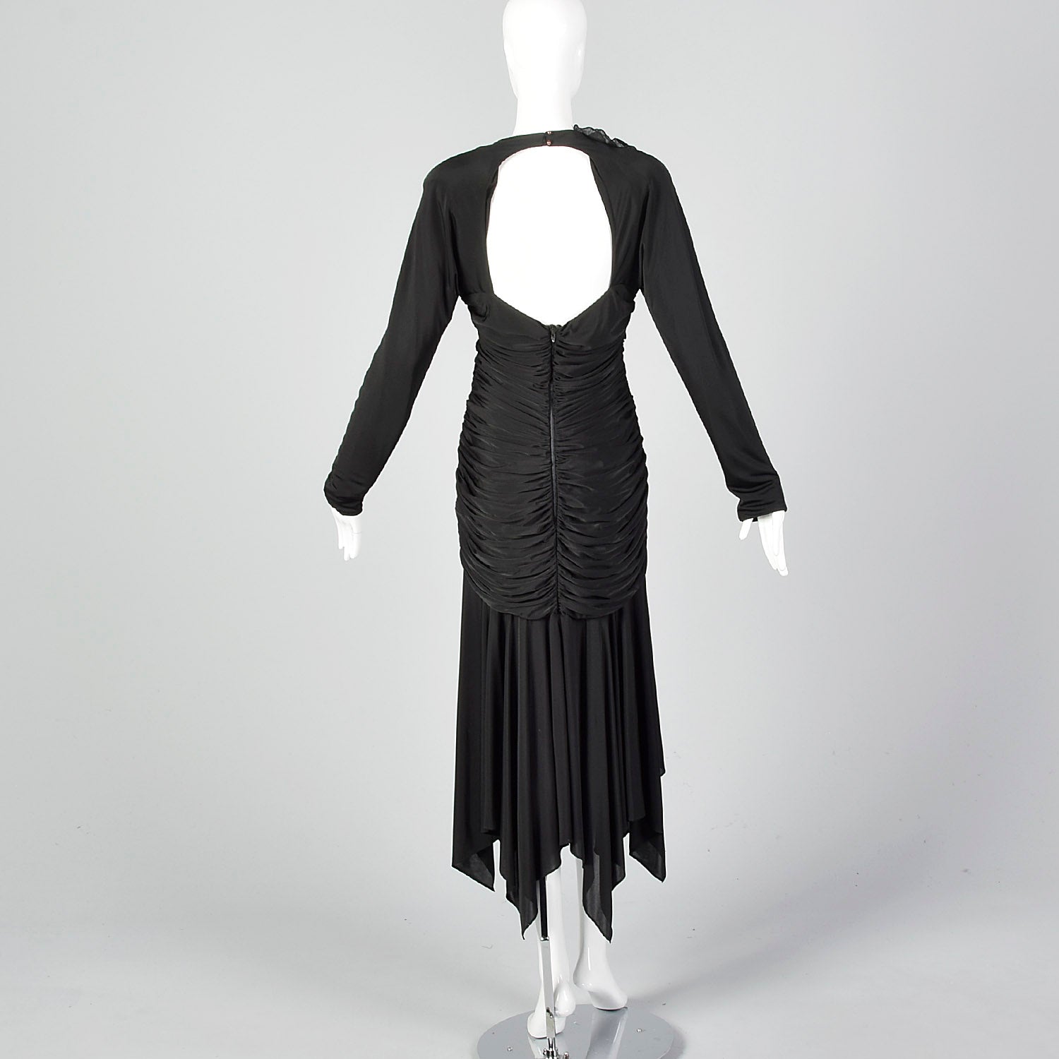 1980s Casadei Black Beaded Dress