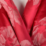 1960s Pink Silk Robe with Space Age Rolled Cuffs and Hem