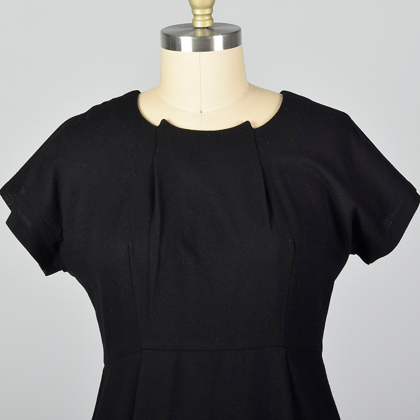 1950s Black Wool Dress and Jacket Set