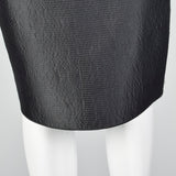 1990s Mary McFadden Couture Black Pencil Skirt With Horizontal Stitching