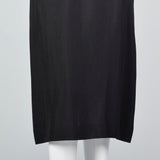 1960s Chloé Black Linen Dress with Draped Silk Jersey Back