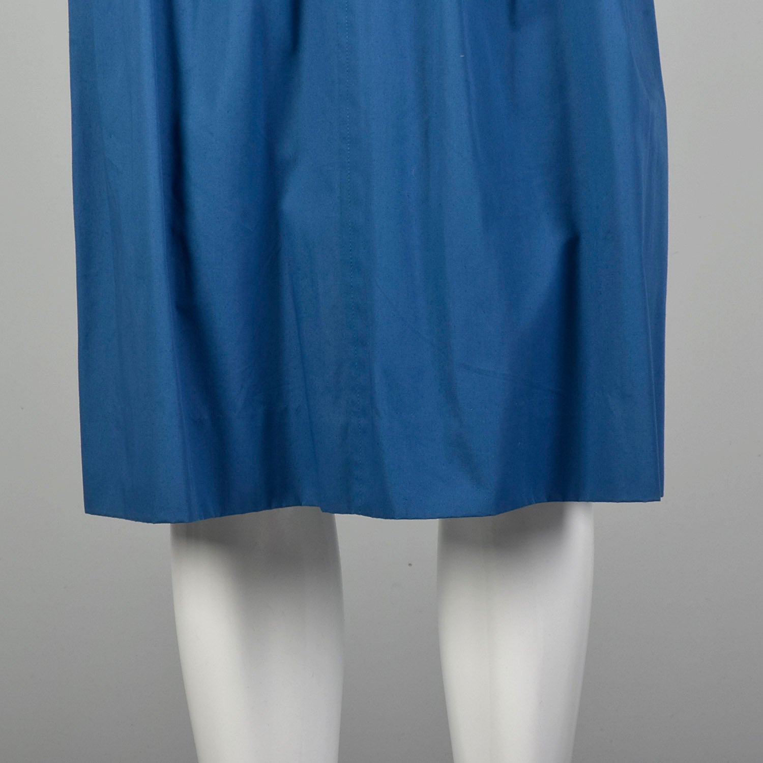 XS 1970s Yves Saint Laurent Rive Gauche Royal Blue Pleated Cotton Skirt Pockets