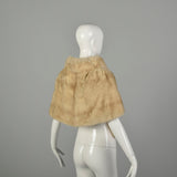 OSFM 1950S Real Mink Capelet Warm Winter Wrap Blonde Supple Fur Stole