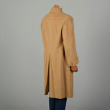 Large 1970s Coat Double Breasted Tan Winter Overcoat