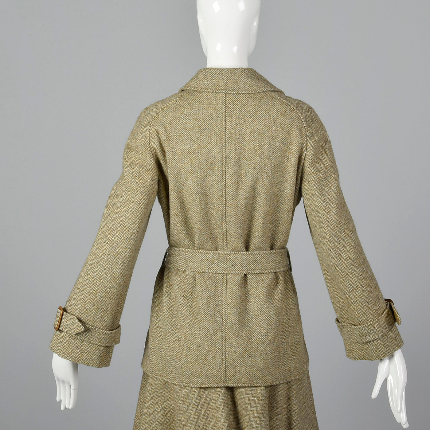 1970s Anne Klein Tweed Safari Style Suit