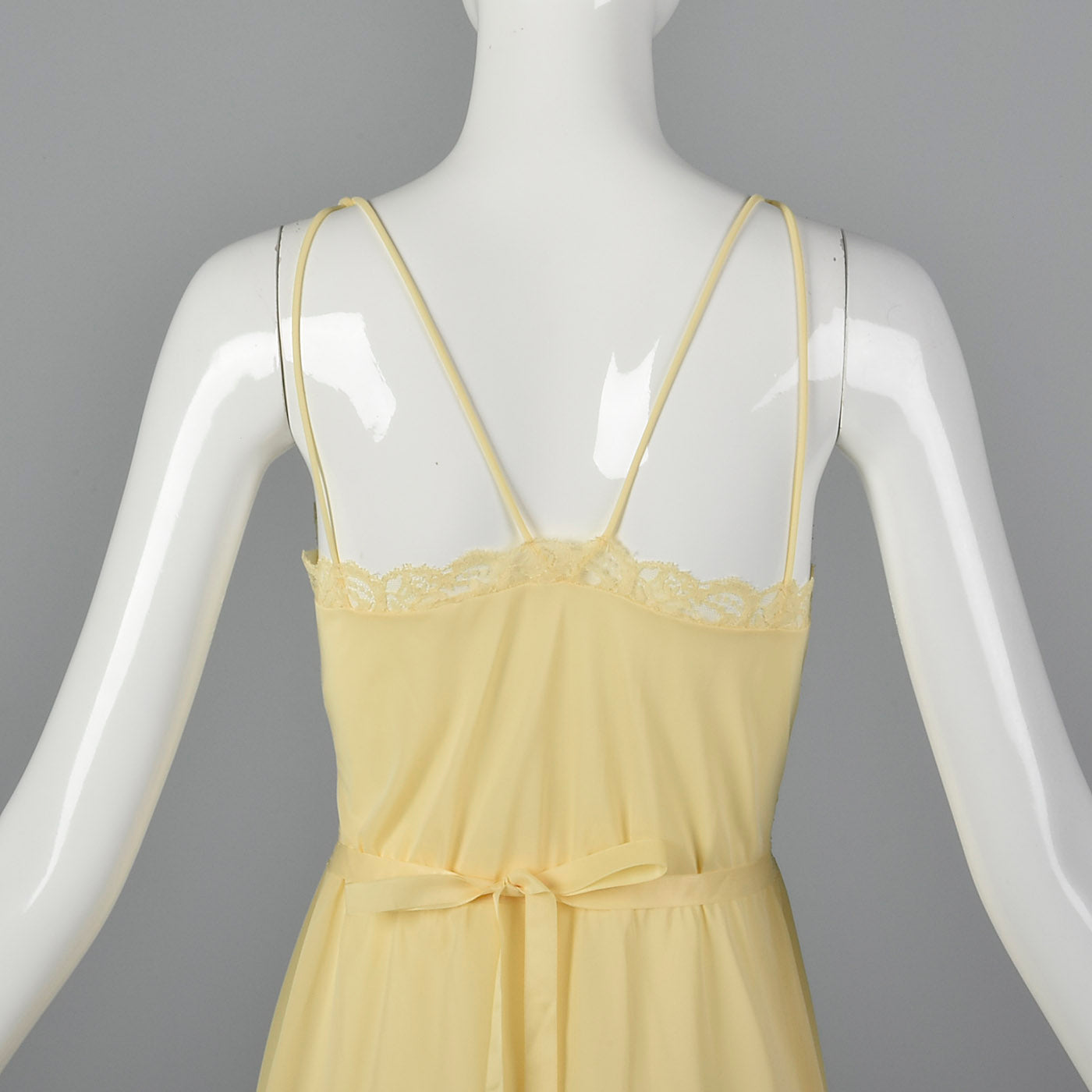 1950s Yellow Nightgown with Tie Back Waist