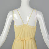 1950s Yellow Nightgown with Tie Back Waist