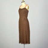 Large-XL 1950s Brown Lace Dress