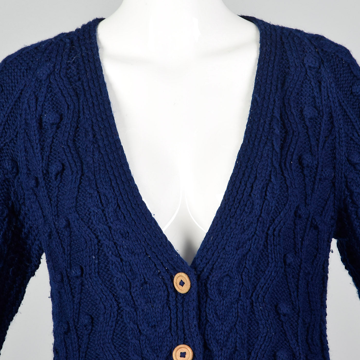 1980s I Magnin Blue Hand Knit Cardigan