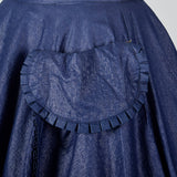 1950s Blue Circle Skirt with Patch Pockets