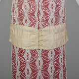 Small 1960s Hot Pink Beaded Top and Skirt Set