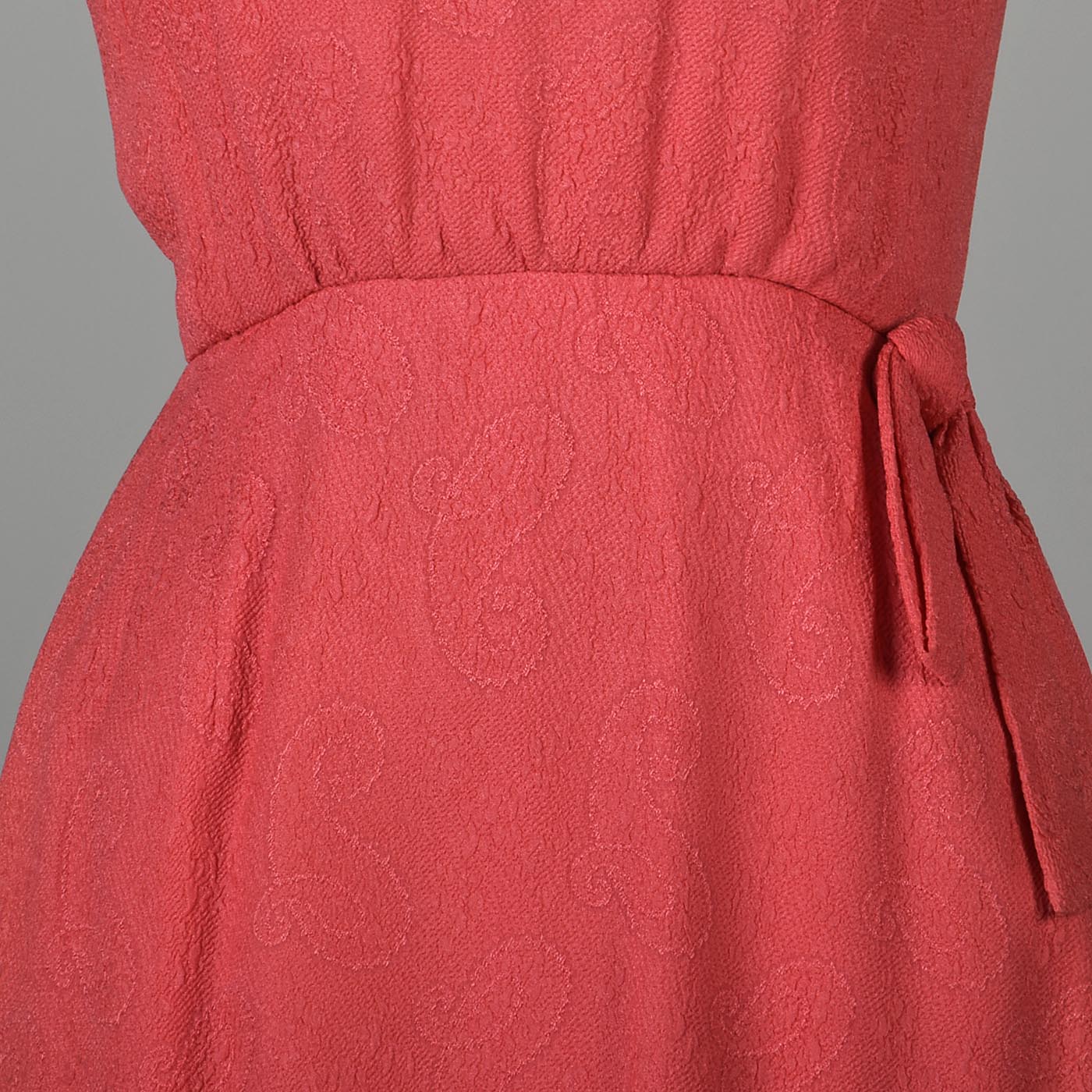 1960s Pink Cocktail Dress with Faux Wrap Skirt