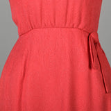1960s Pink Cocktail Dress with Faux Wrap Skirt