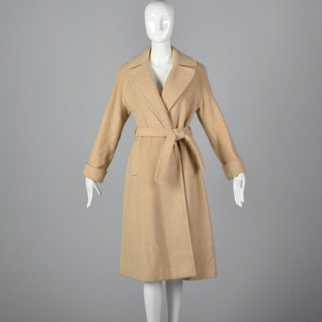 1970s Classic Wrap Coat in Tan Wool
