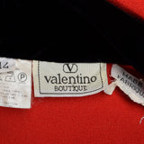 1980s Valentino Boutique Red Dress with Black Trim